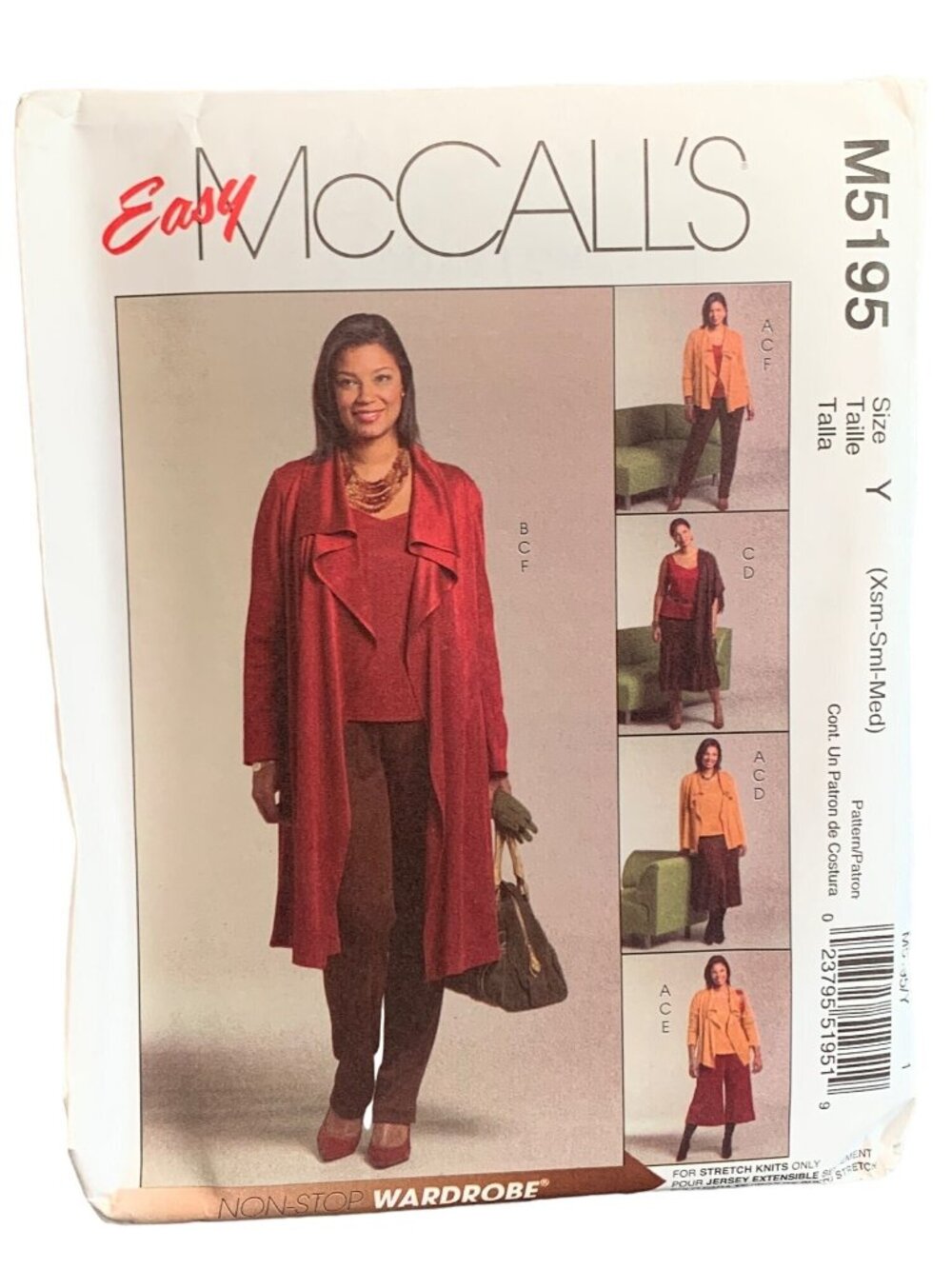 McCalls M5195 Jacket Shirt Pant Skirt Sew Pattern Women Size 4-6-8-10-12-14 Uncu